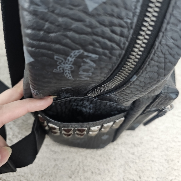 Authentic MCM Black Logo Backpack - Picture 8 of 15